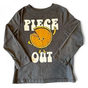 Old Navy sz 3T Thanksgiving graphic long sleeve T shirt “Piece Out” pumpkin pie